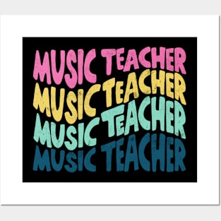 Music teacher halftone Posters and Art